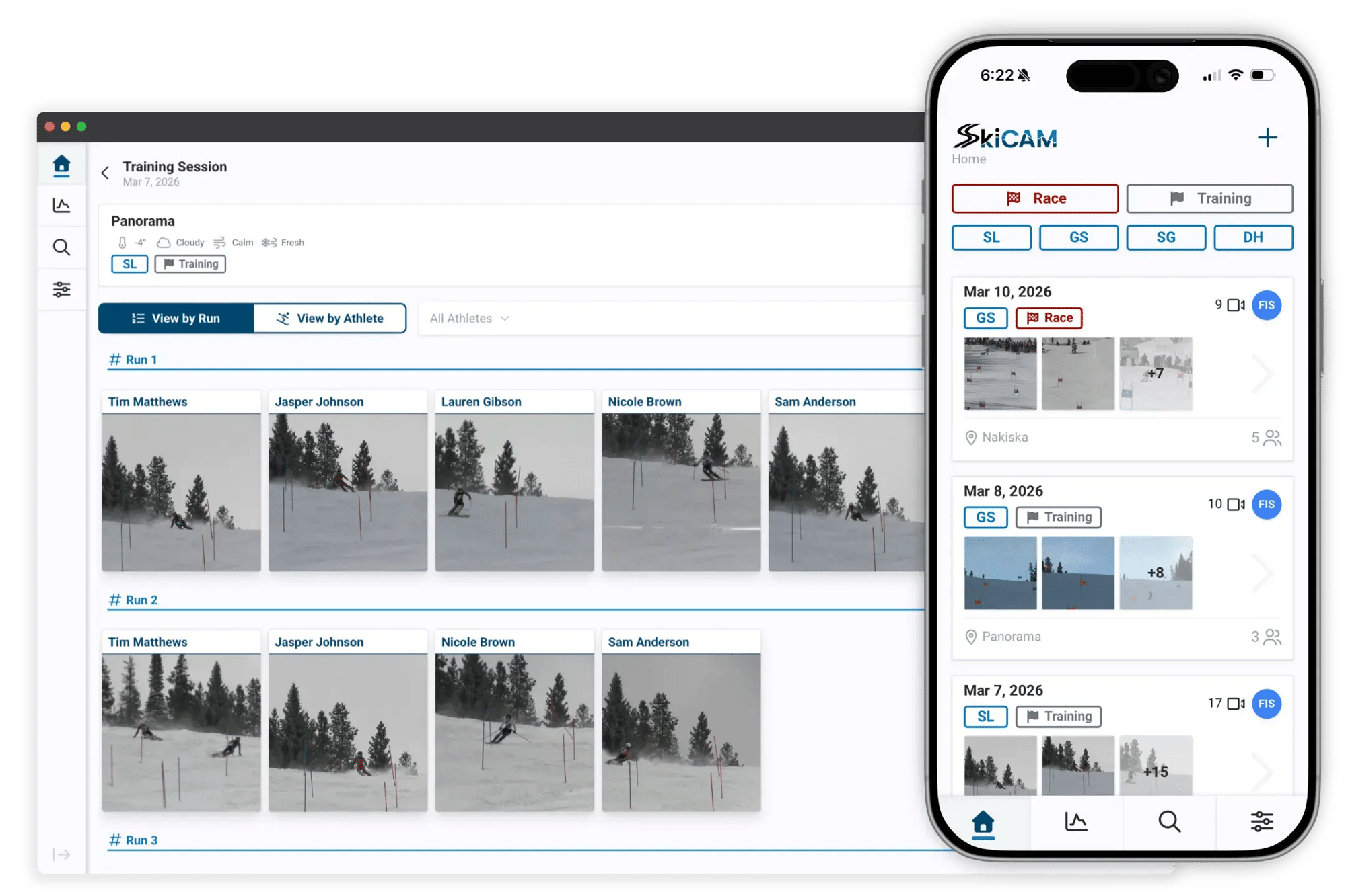 A training session in SkiCam